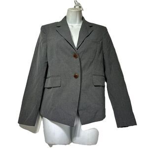 simple retro gray 2 button career business blazer Size XS